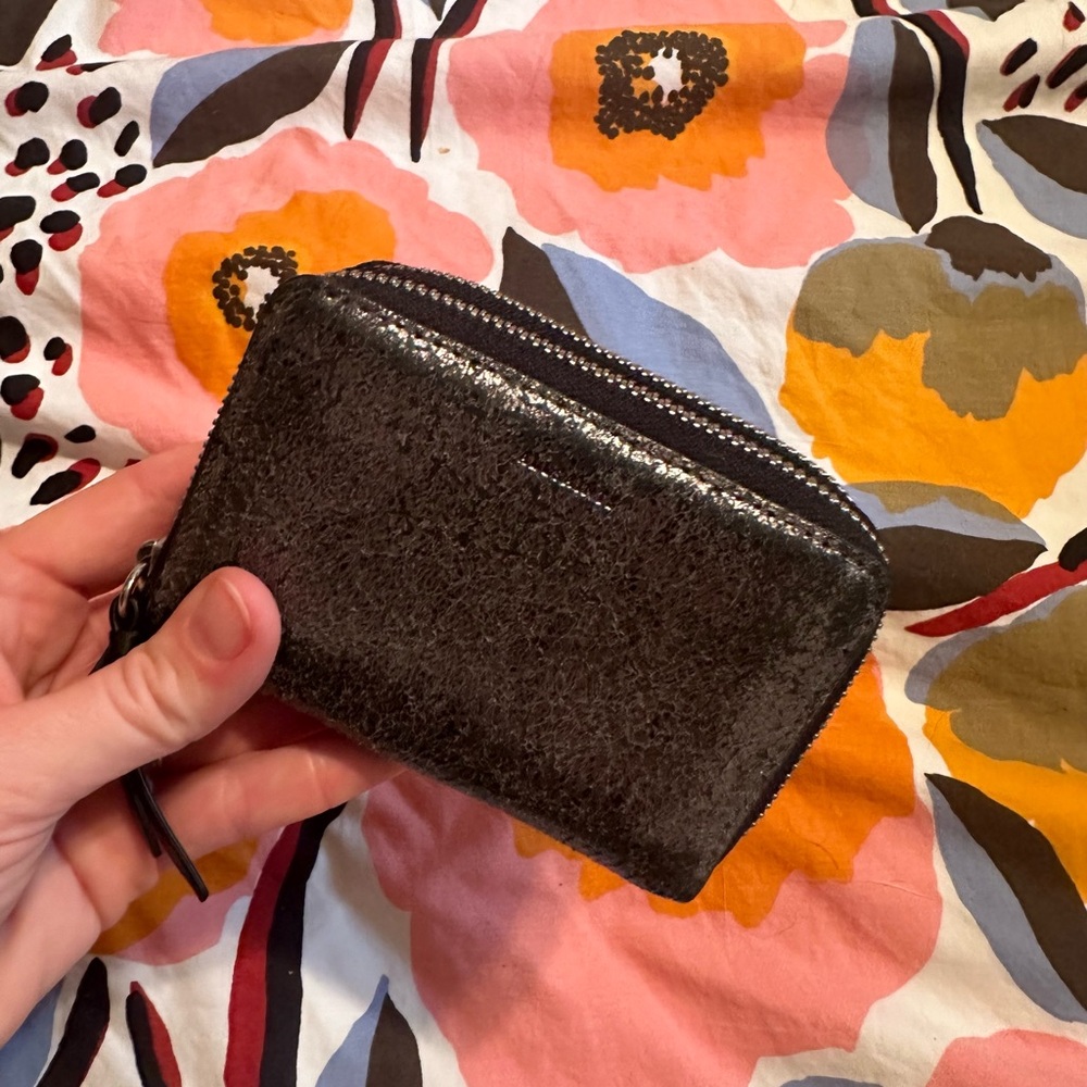 All Saints double zip leather wallet